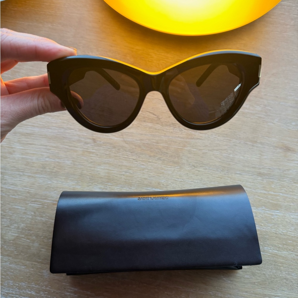 Saint Laurent Glossy Black Cat-Eye Sunglasses